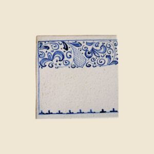 Mattonella quadrata cm  10 x 10 decoro  geometrico blu