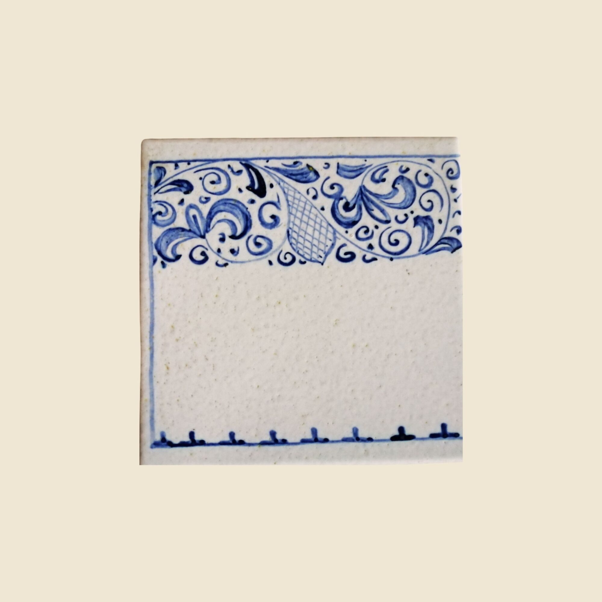 Mattonella quadrata cm 10 x 10 decoro geometrico blu