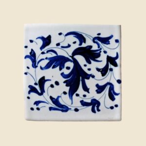 Mattonella quadrata cm  10 x 10 decoro geometrico blu