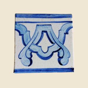 Mattonella quadrata cm  10 x 10 decoro geometrico blu
